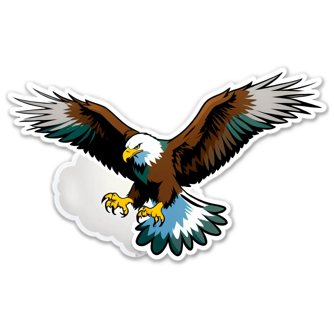 Eagles spreading wings, majestic sticker, eagles sticker