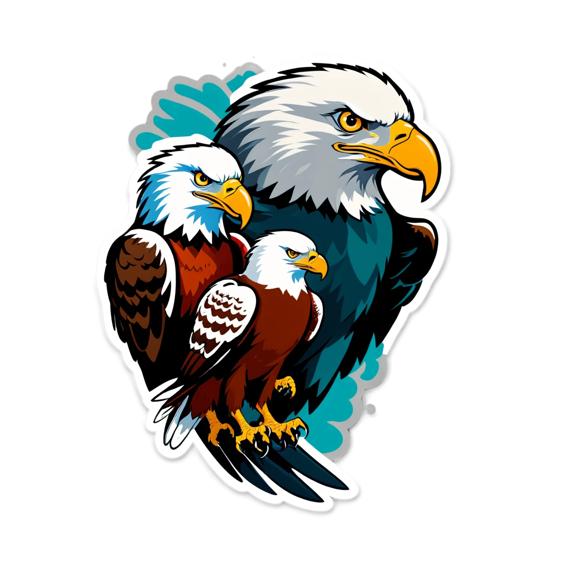 Eagles carrying prey, majestic sticker, eagles sticker