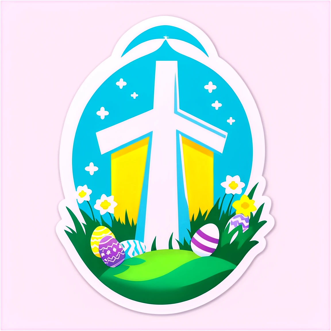 Jesus christ cross, easter sticker