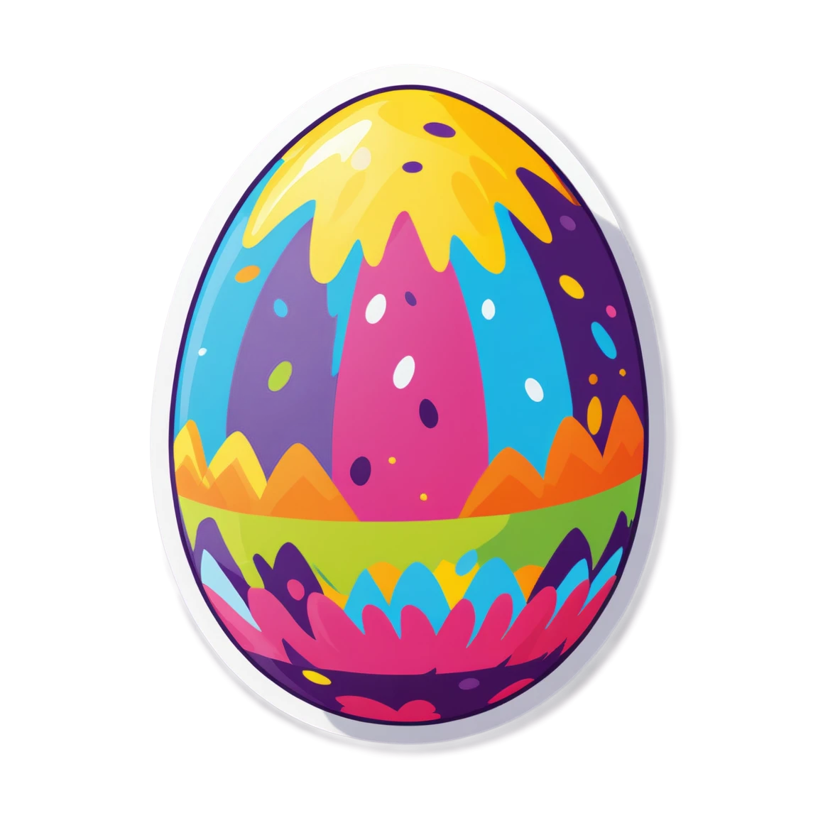 Easter eggs basket, colorful easter eggs sticker, easter sticker