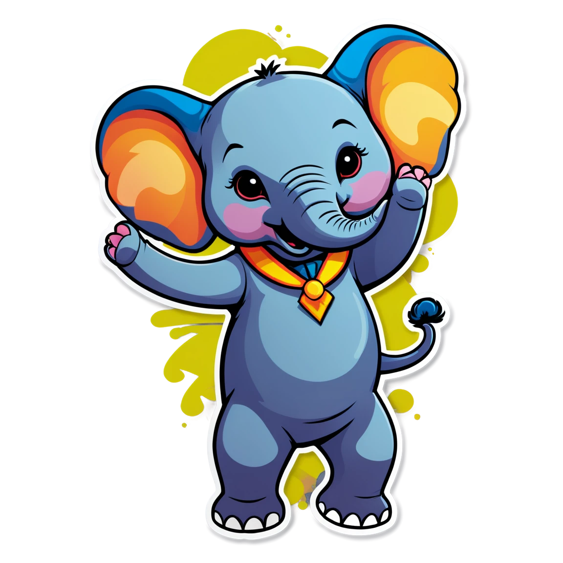 Elephant dancing, elephant sticker