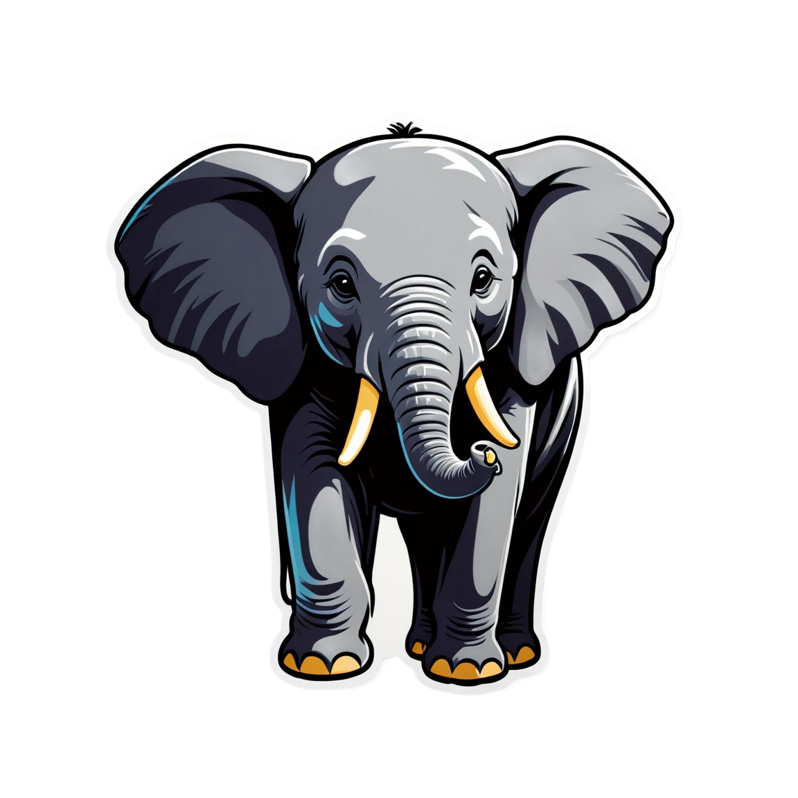 Elephant in a jungle, elephant sticker