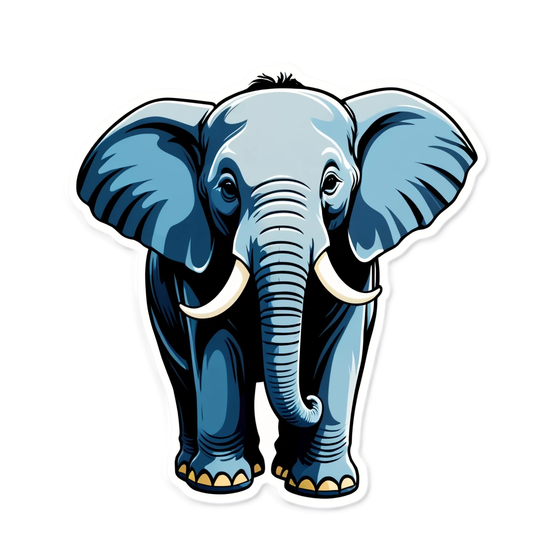 Elephant with tusks, elephant sticker