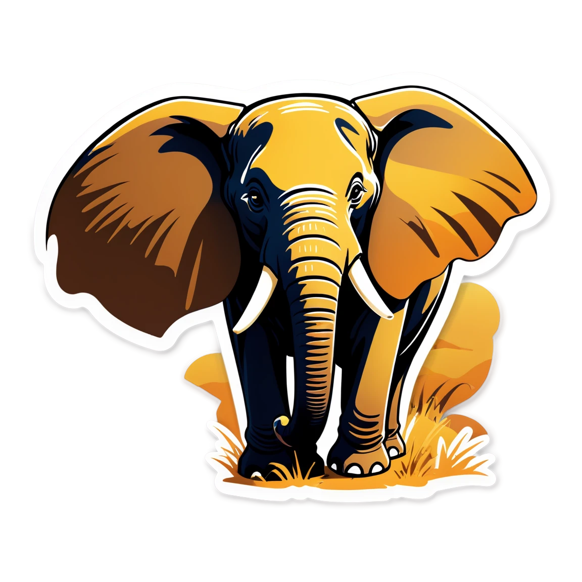 Elephant in a savannah, elephant sticker