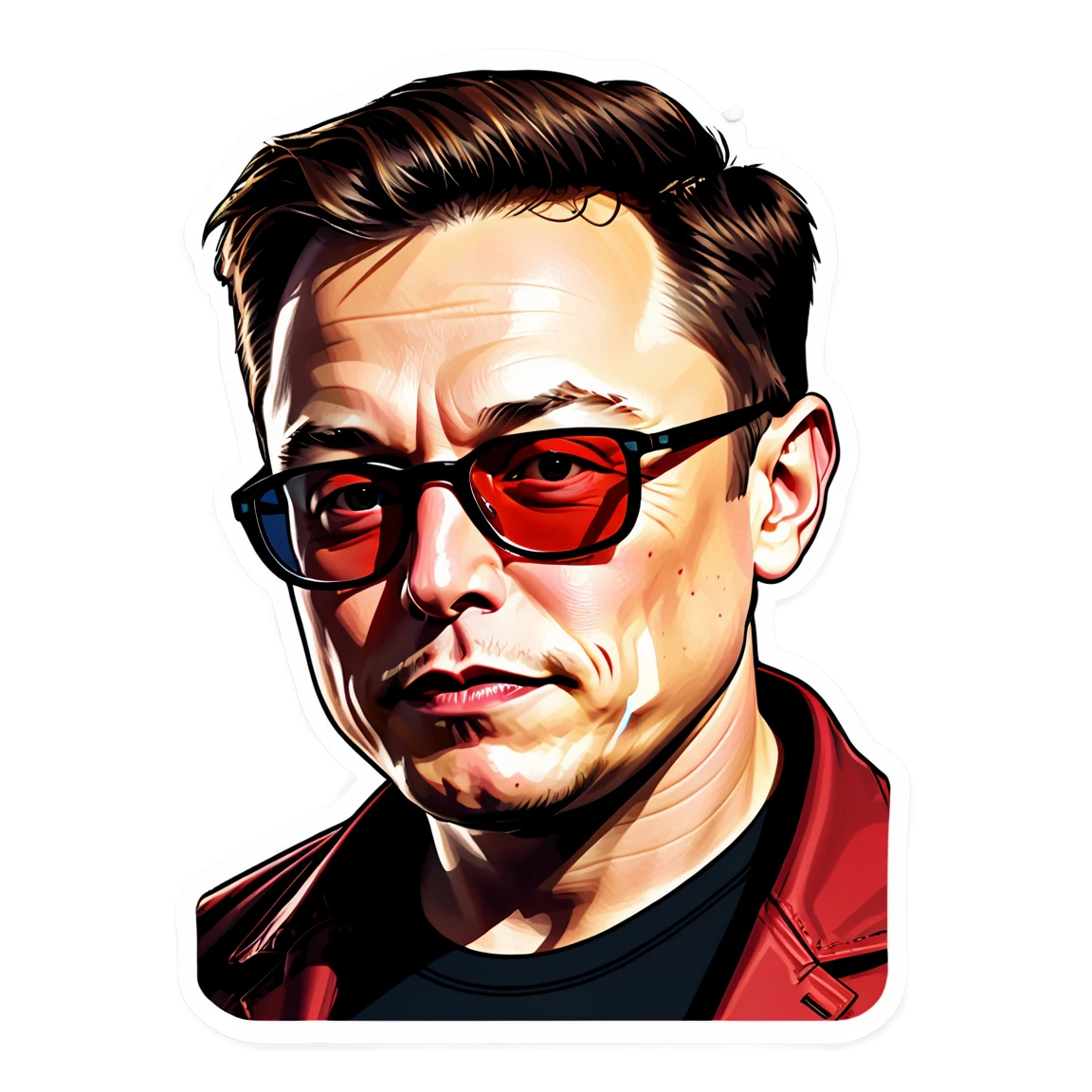 Elon Musk with sunglasses, Elon Musk sticker