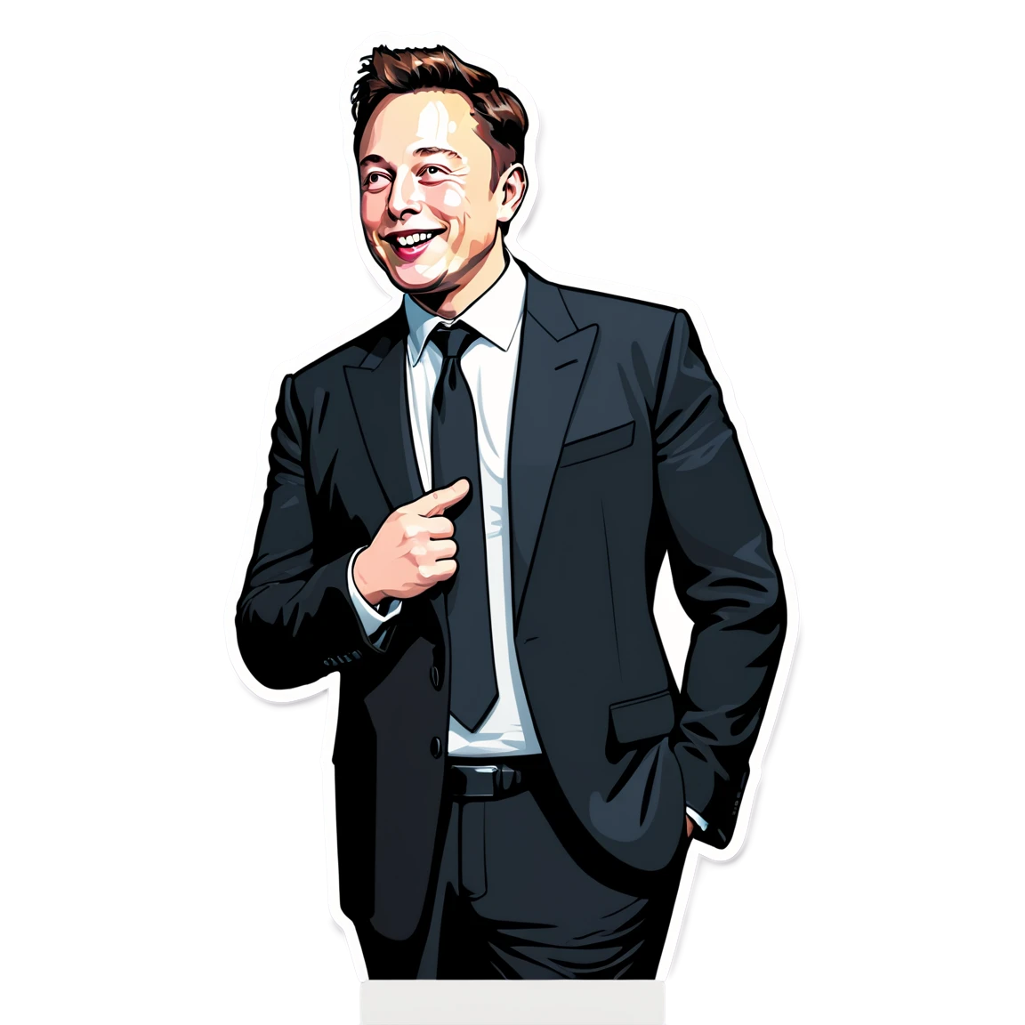 Elon Musk with suit, Elon Musk sticker