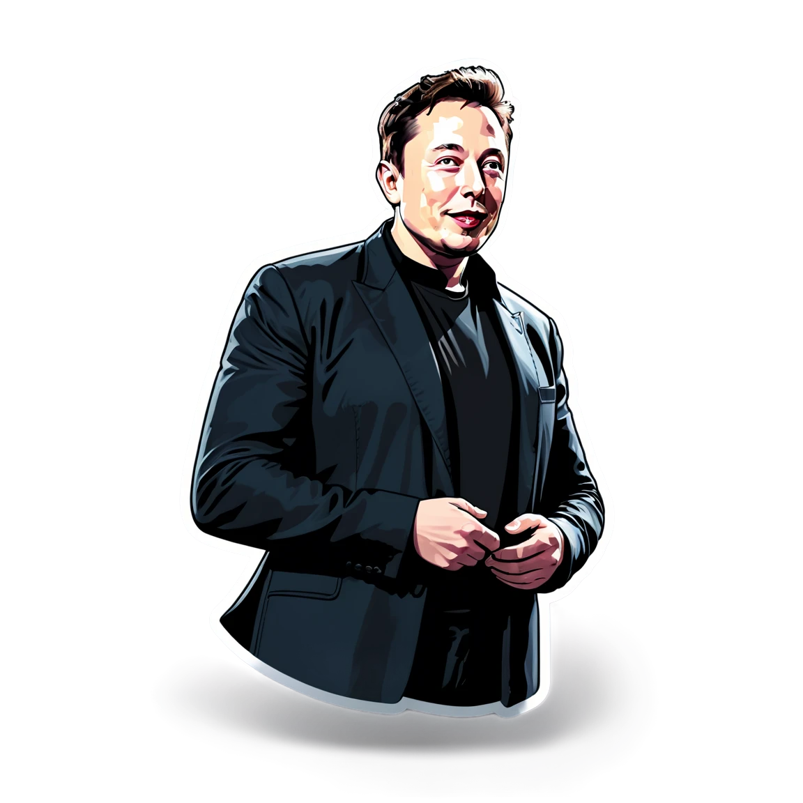 Elon Musk with Tesla, Elon Musk sticker