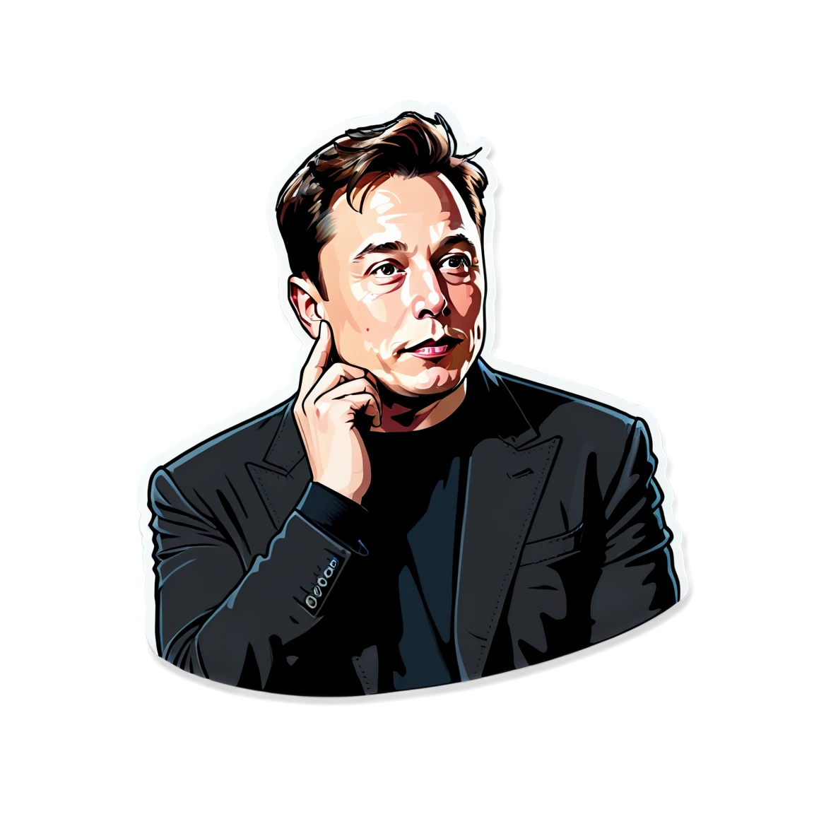 Elon Musk thinking, Elon Musk sticker