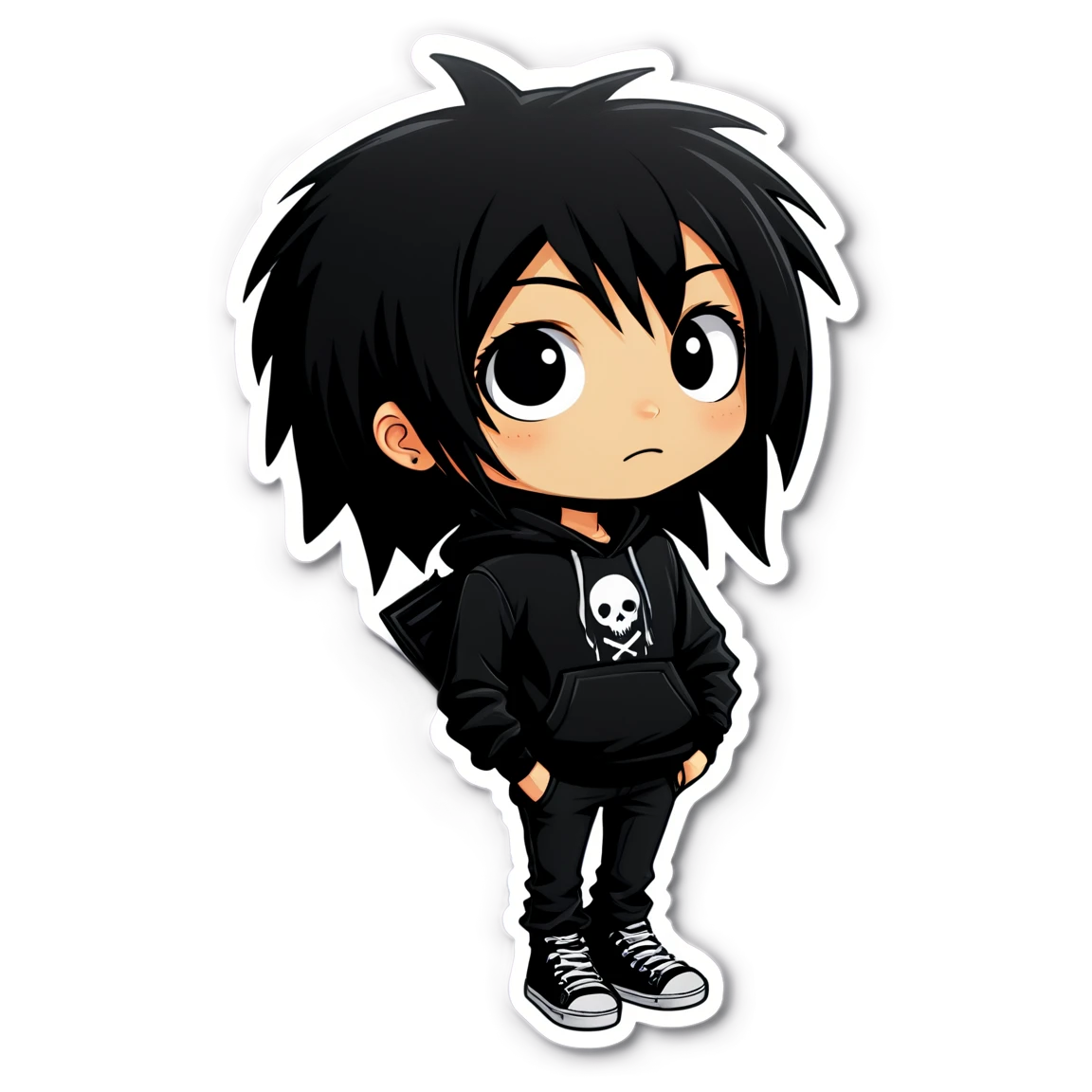 Emo with black clothes, emo sticker