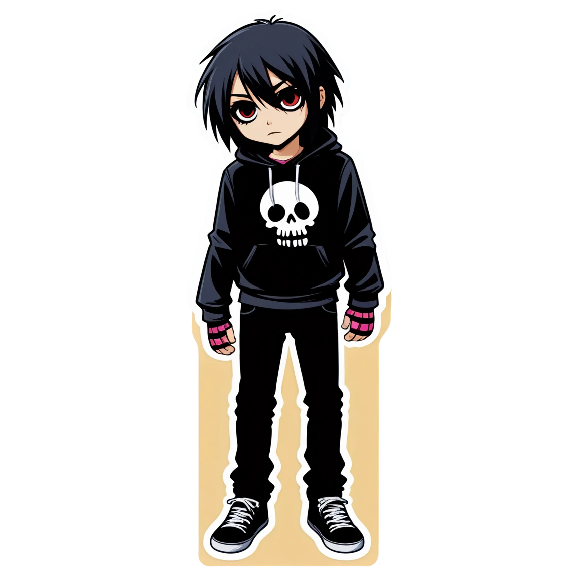 Emo standing alone, emo sticker