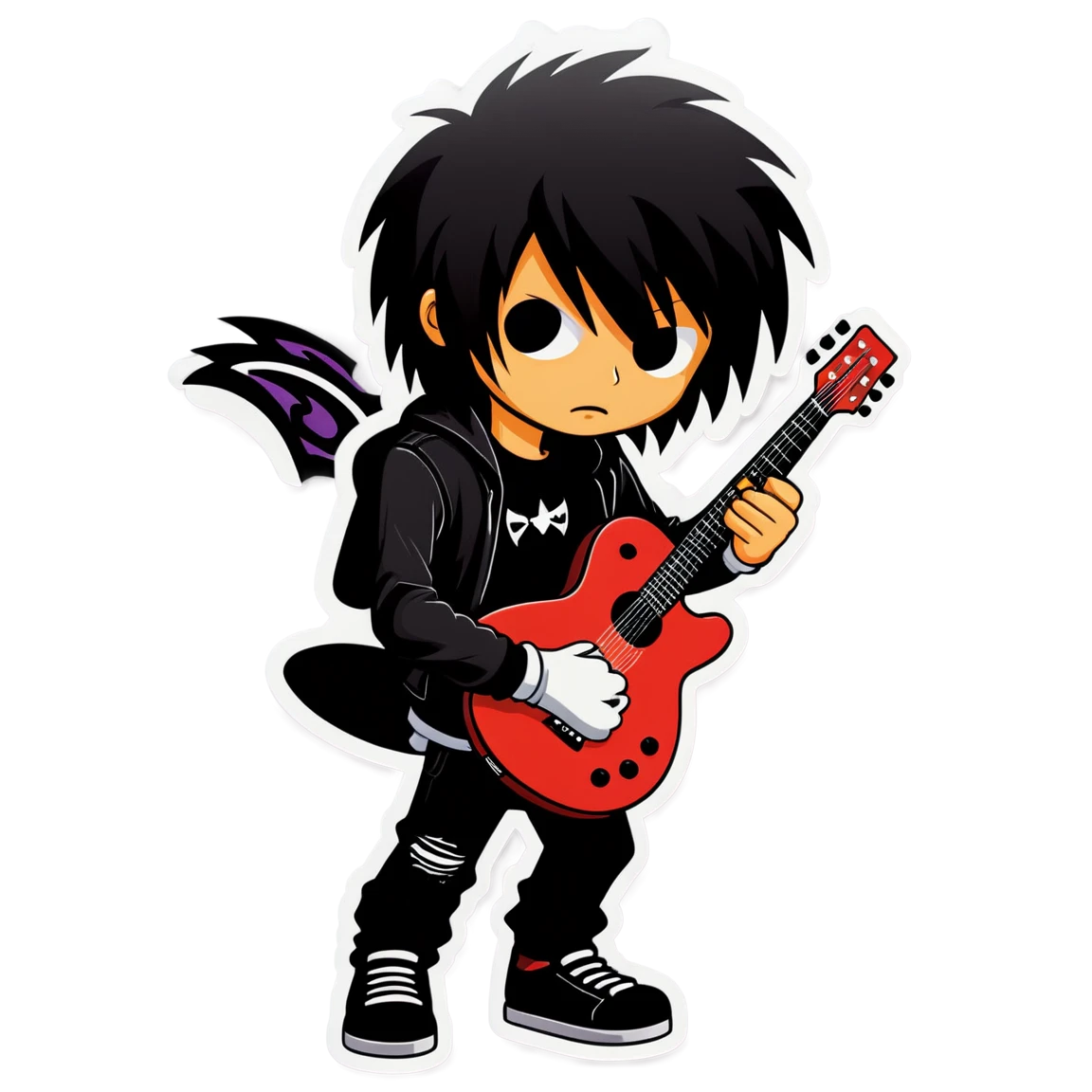 Emo playing guitar, emo sticker