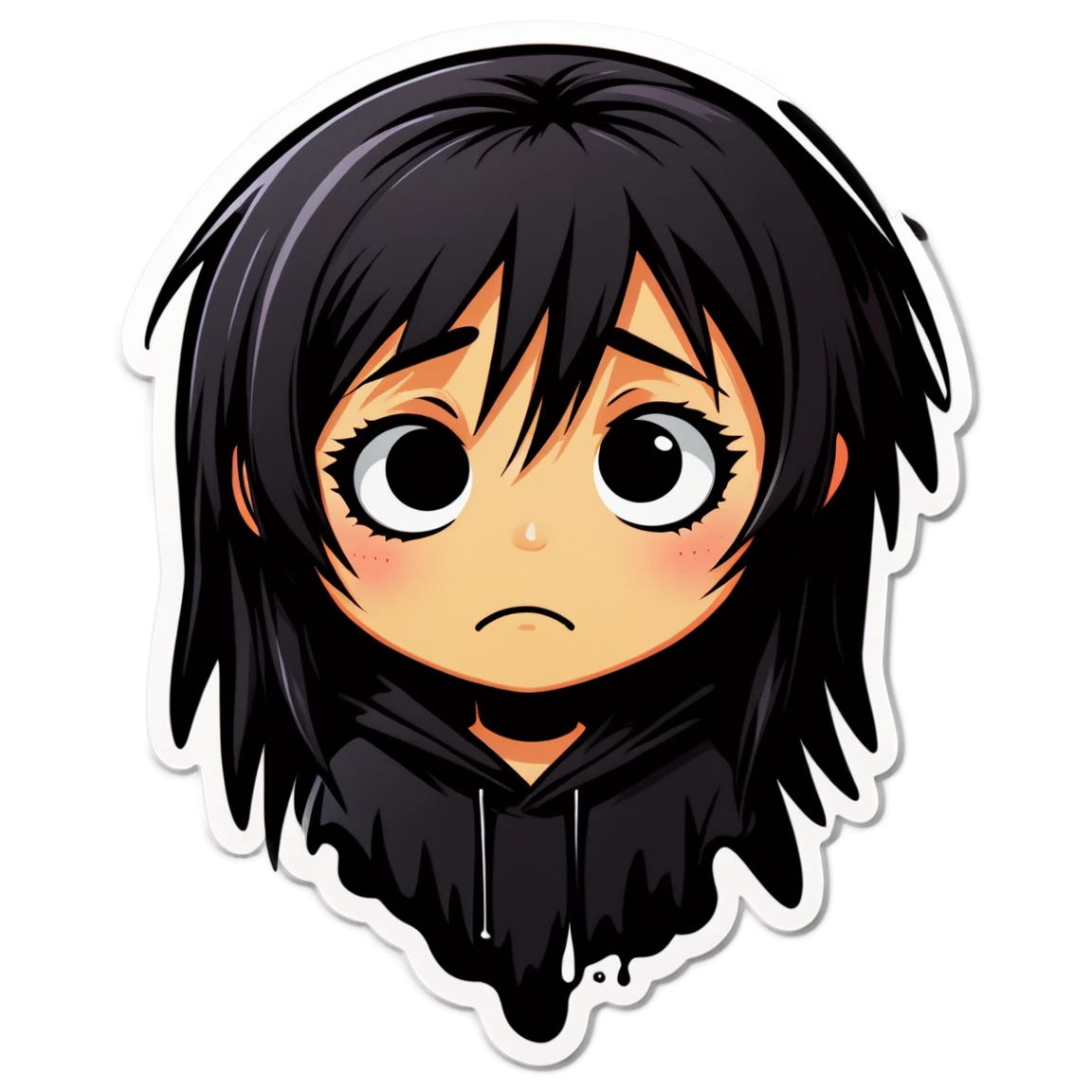 Emo with emotional expression, emo sticker