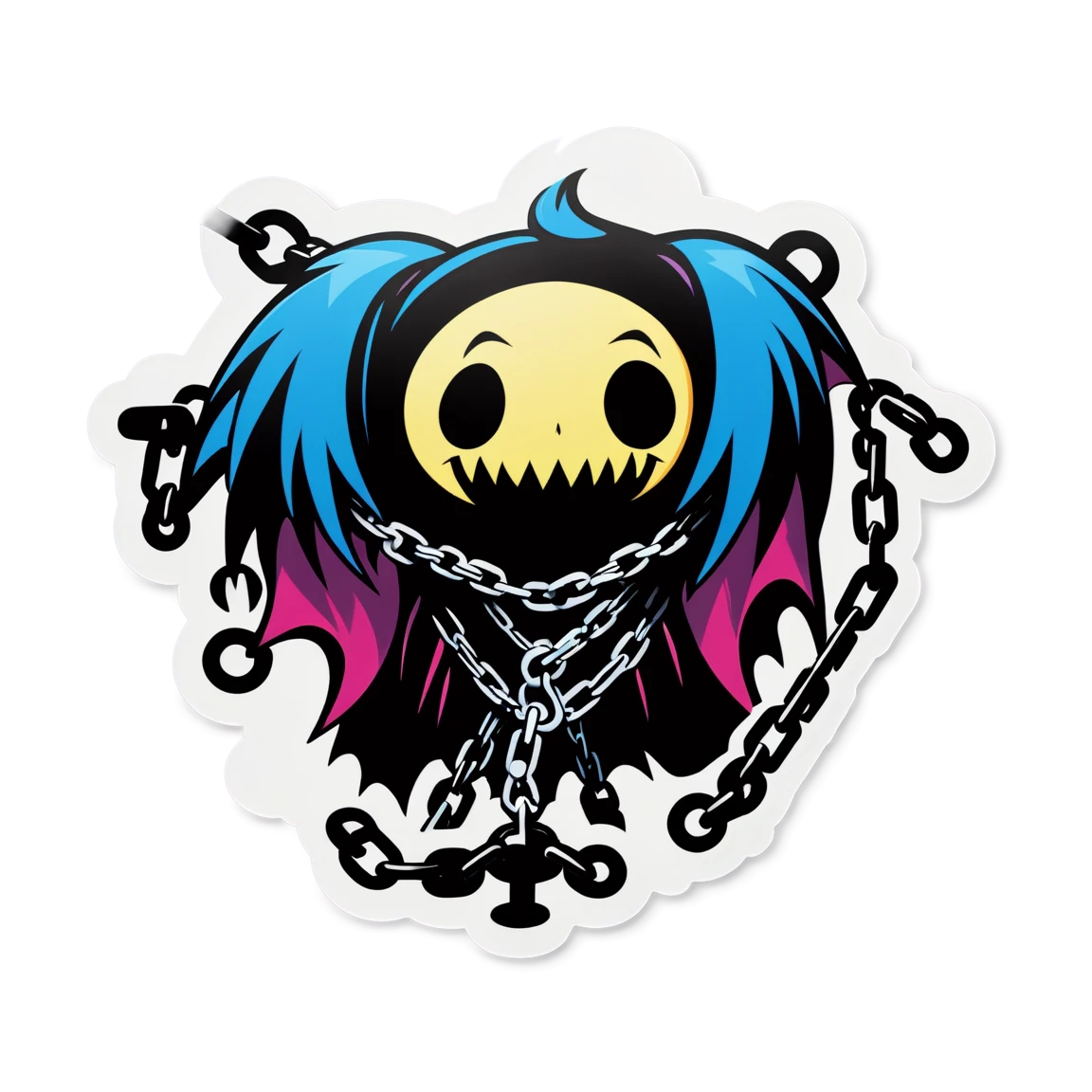 Emo with chains, emo sticker