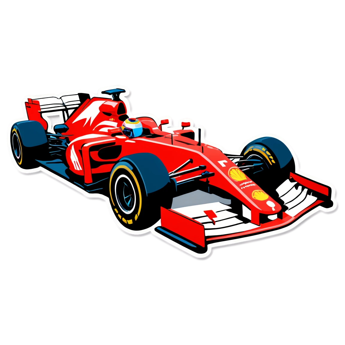 F1 in a race car, F1 sticker, high-speed sticker