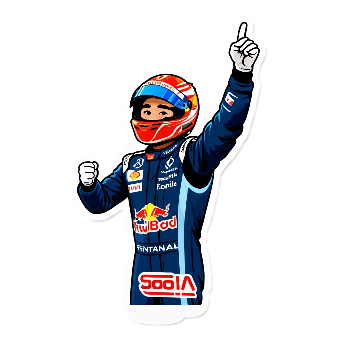 F1 celebrating, F1 sticker, victory sticker