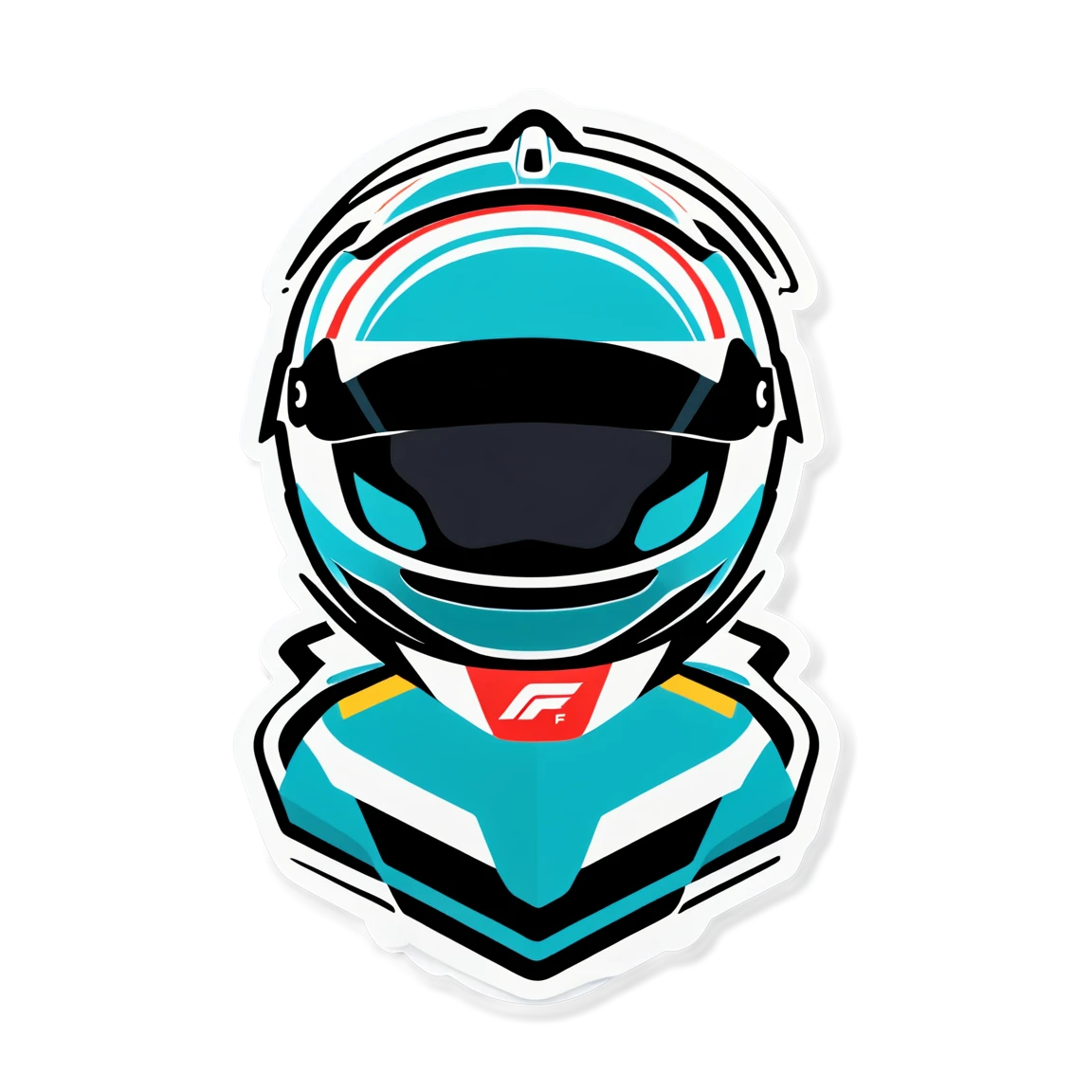 F1 with team, F1 sticker, collaboration sticker