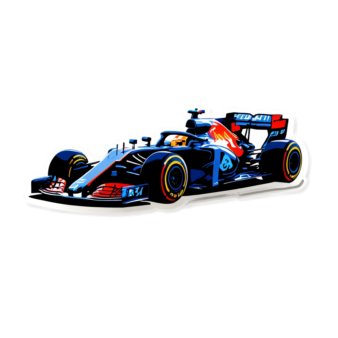 F1 on the track, F1 sticker, speed sticker