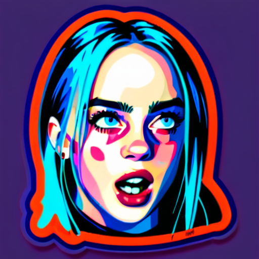 Billie Eilish face sticker