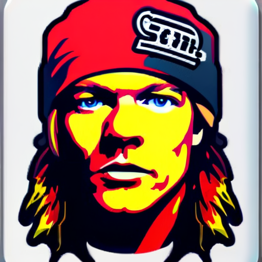 Axl Rose face sticker