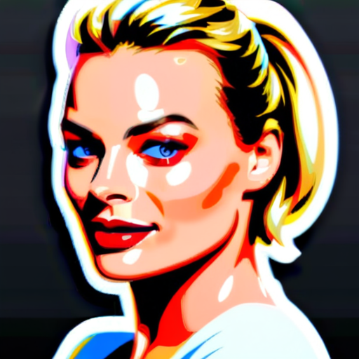 Margot Robbie face sticker