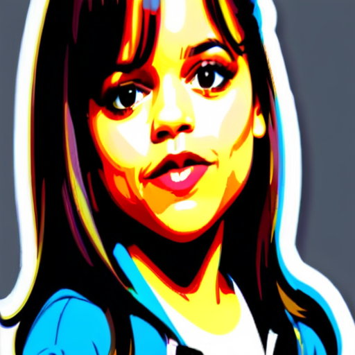 Jenna Ortega face sticker