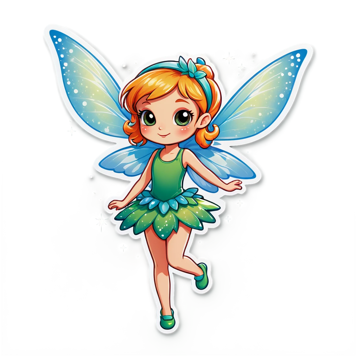 Fairy with sparkling wings, fairy sticker