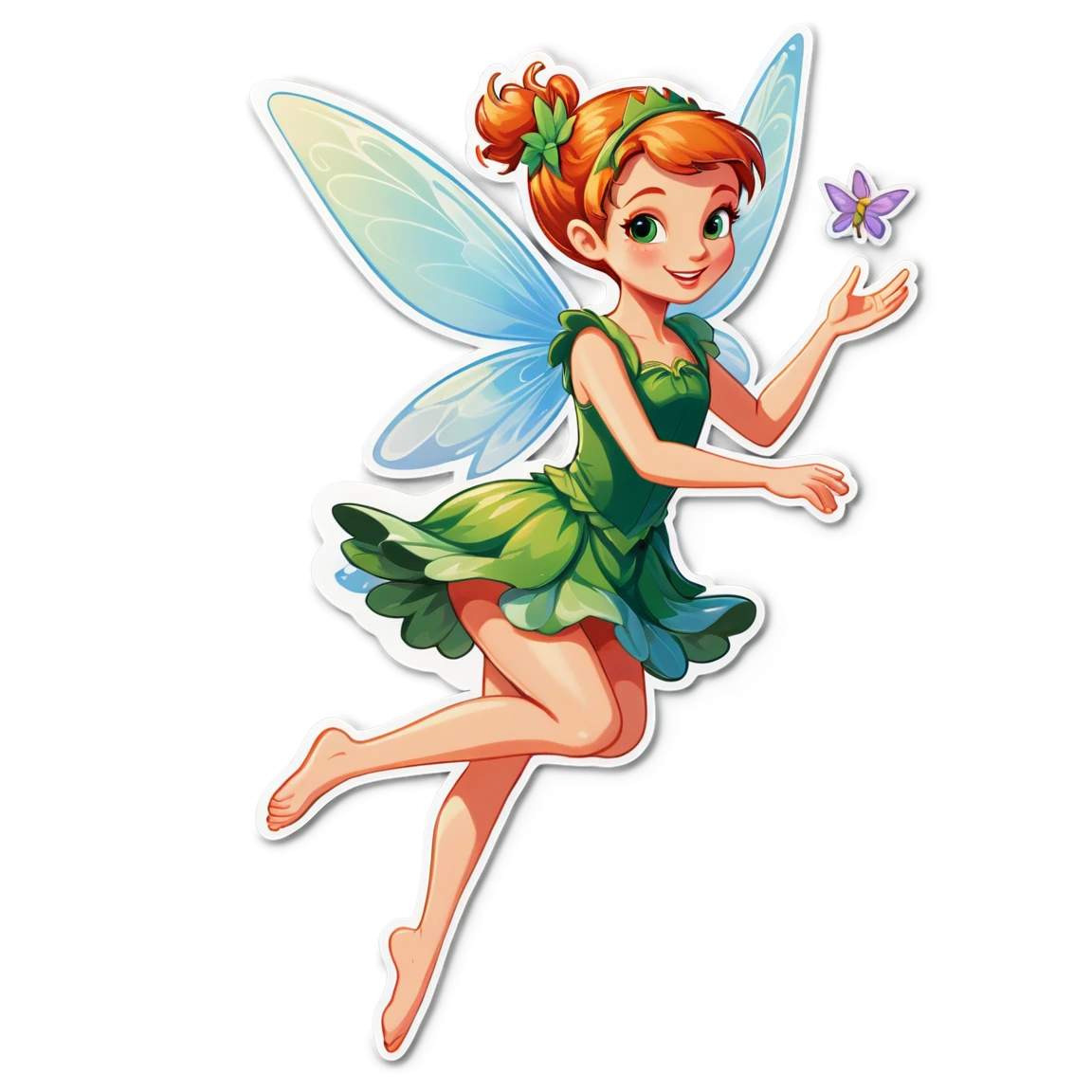 Fairy hovering in the air, fairy sticker