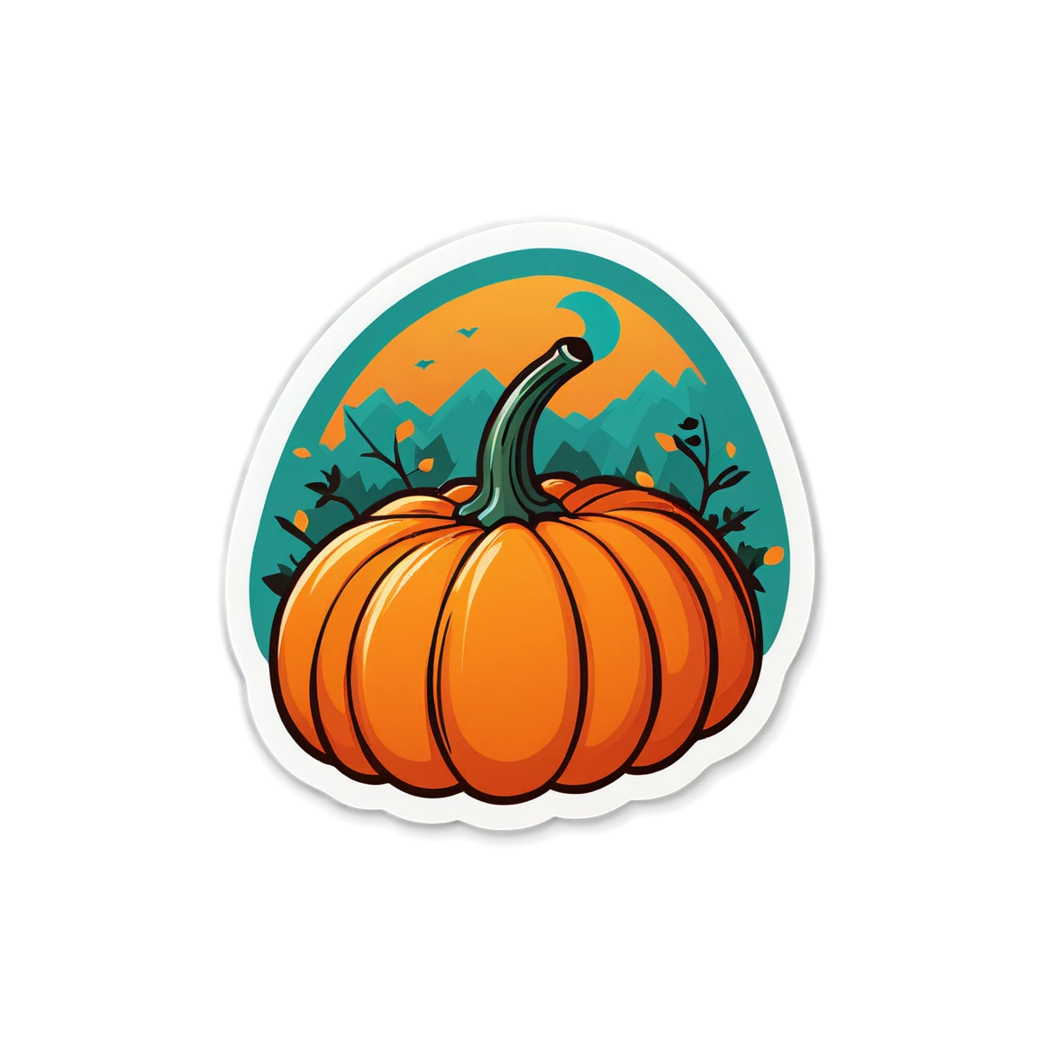 Fall sticker with pumpkin