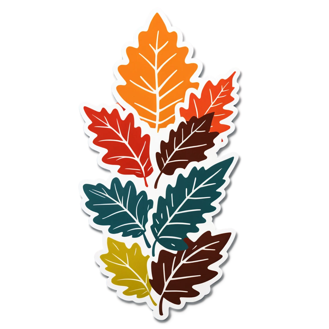 Fall sticker with leaves