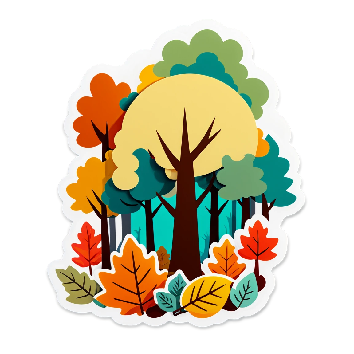 Fall sticker in a forest