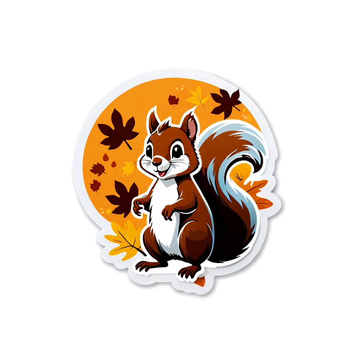 Fall sticker with a squirrel