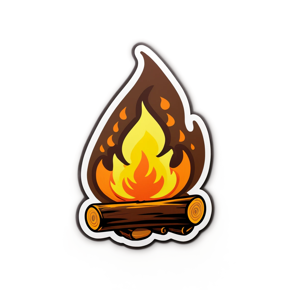 Fall sticker with a bonfire