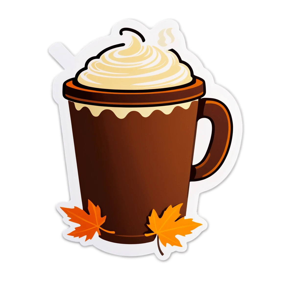 Fall sticker with a hot drink