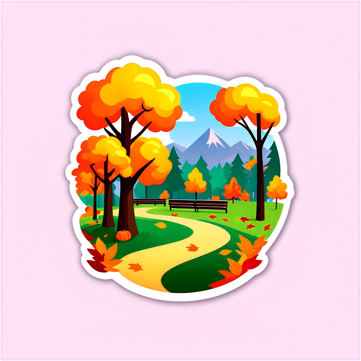 Fall sticker in a park