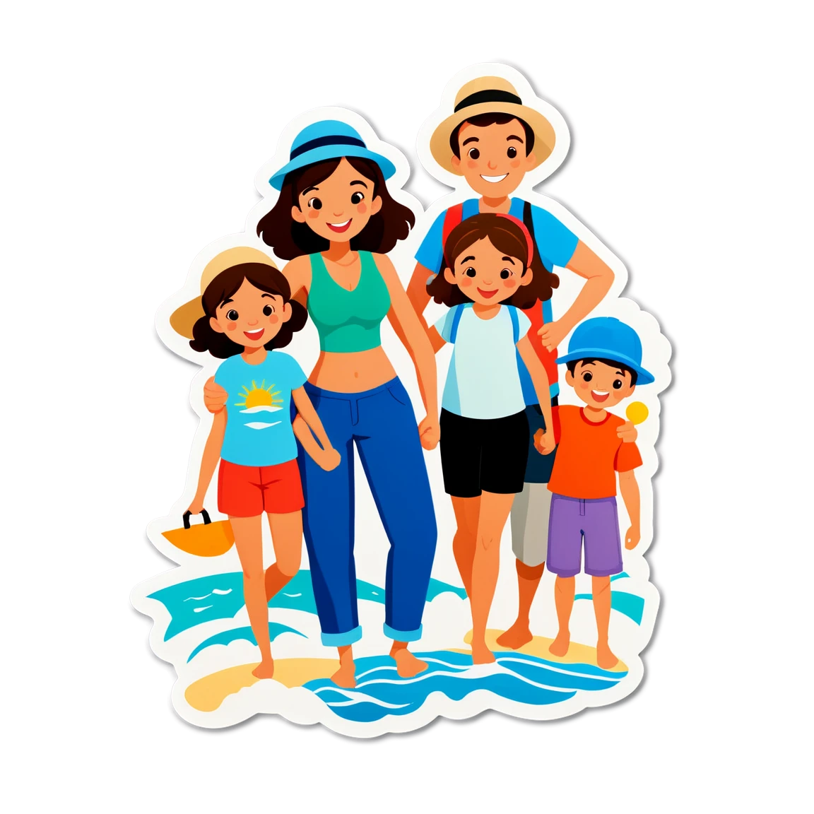 Family on vacation, family sticker