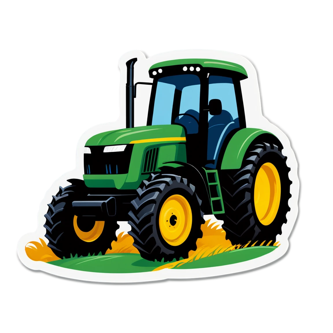 Farm with tractor, farm sticker