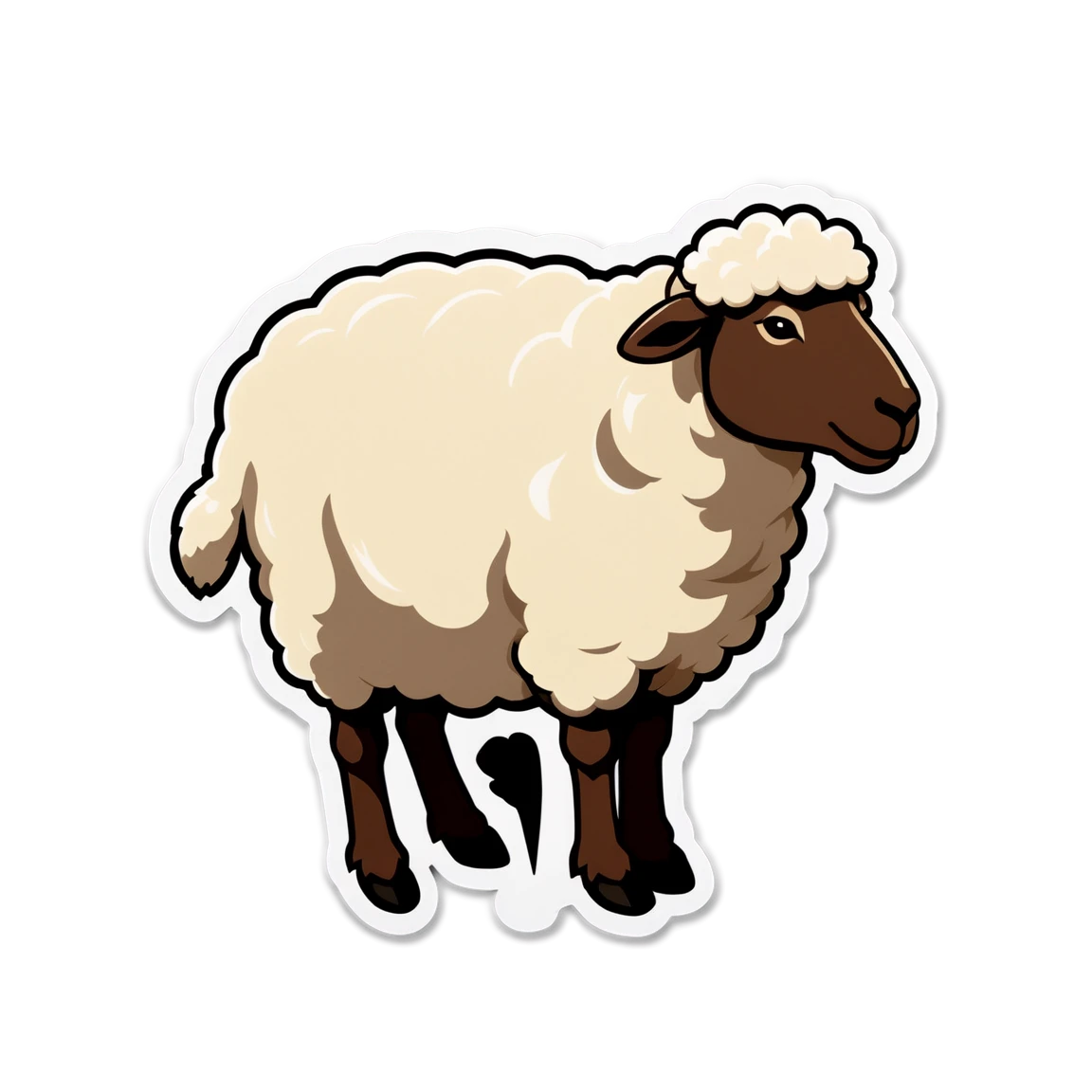 Farm with sheep, farm sticker