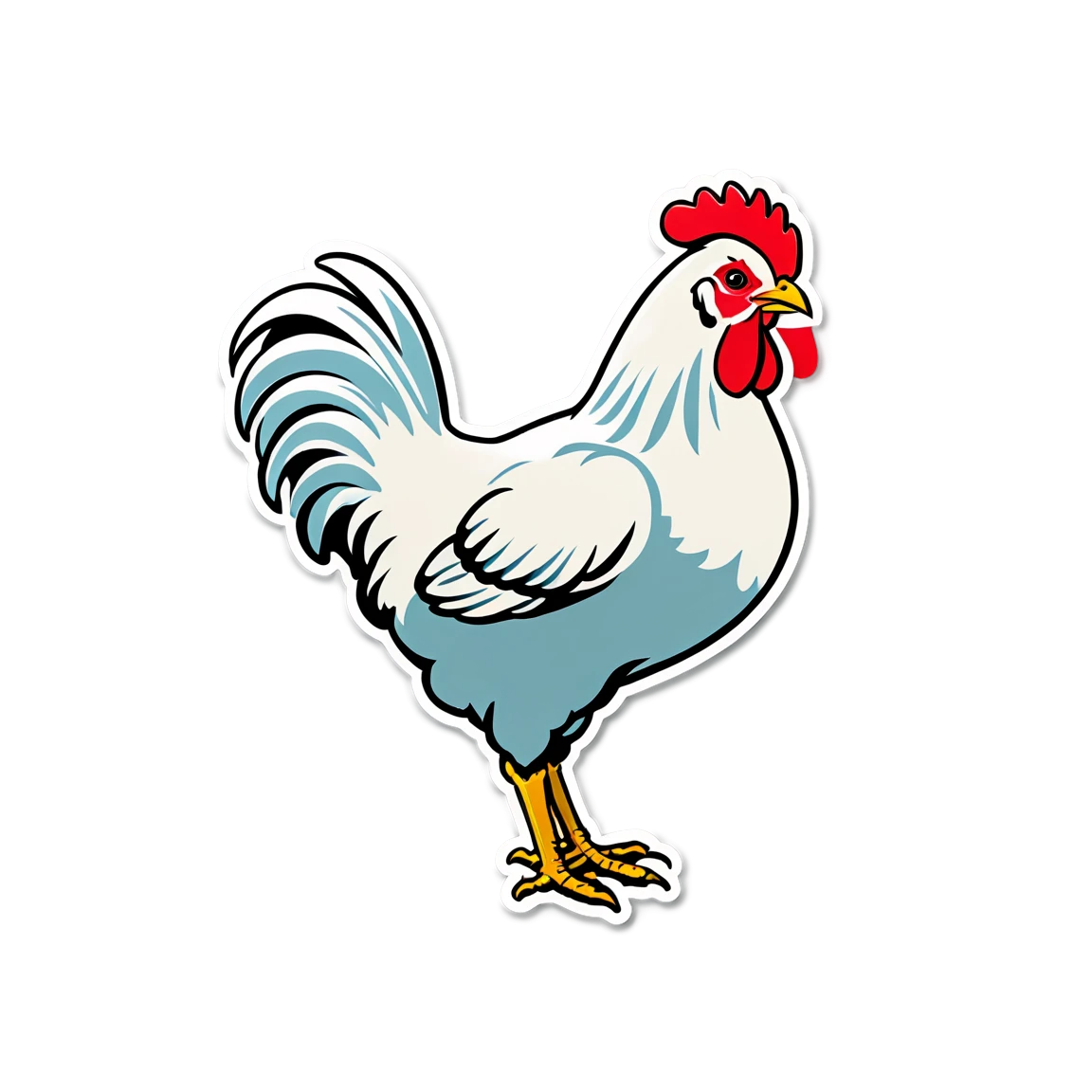 Farm with chicken, farm sticker