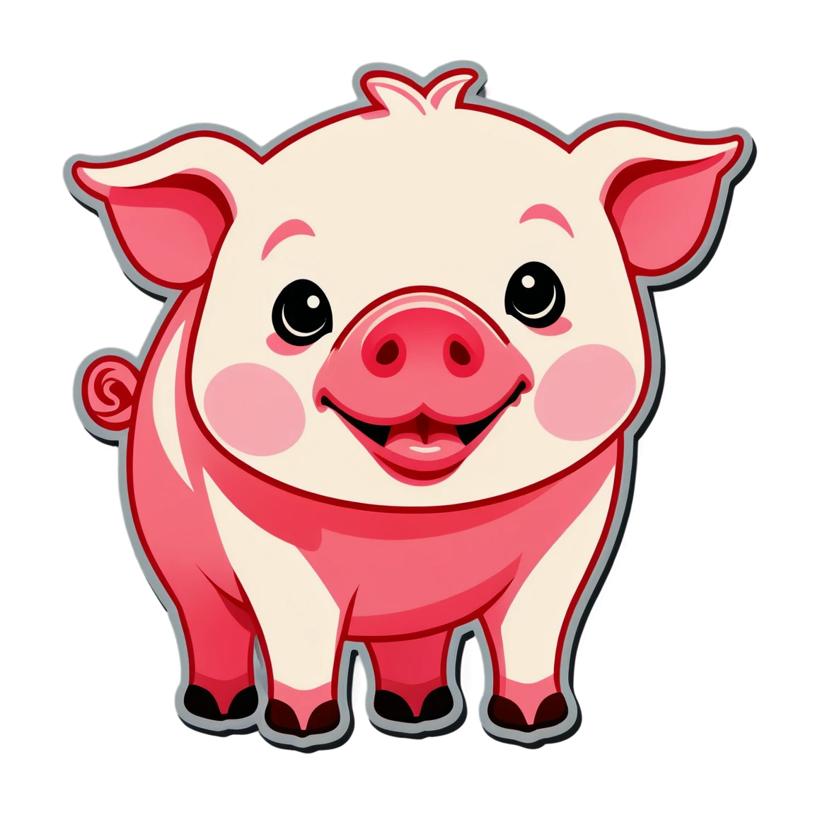 Farm animal sticker with pig