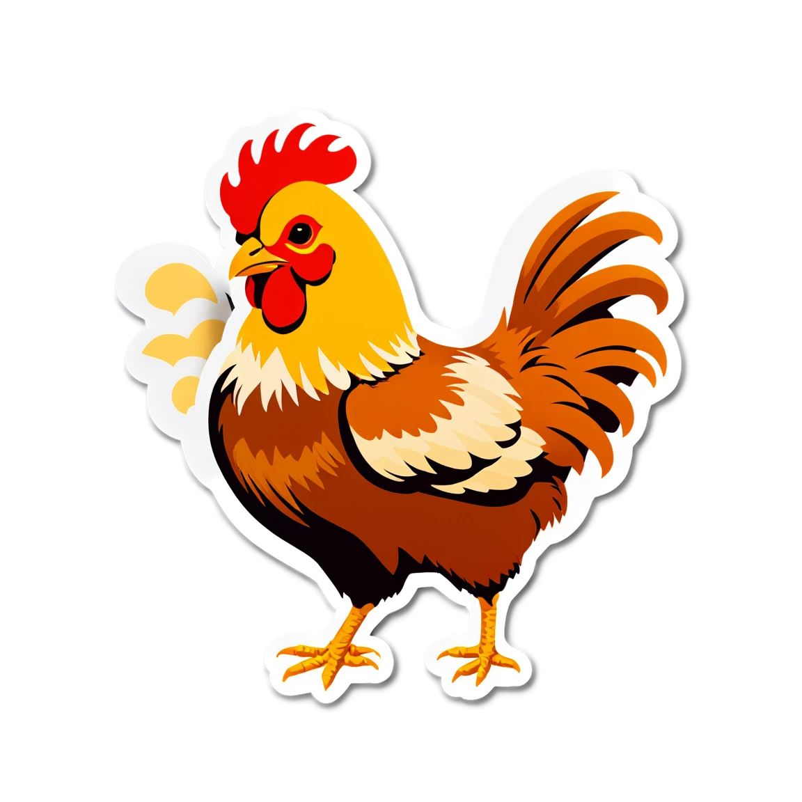 Farm animal sticker with chicken