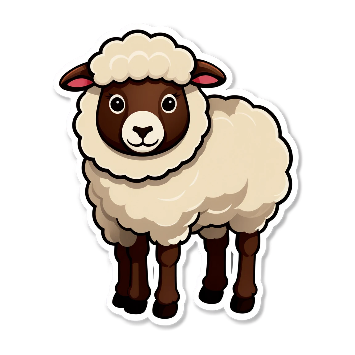 Farm animal sticker with sheep