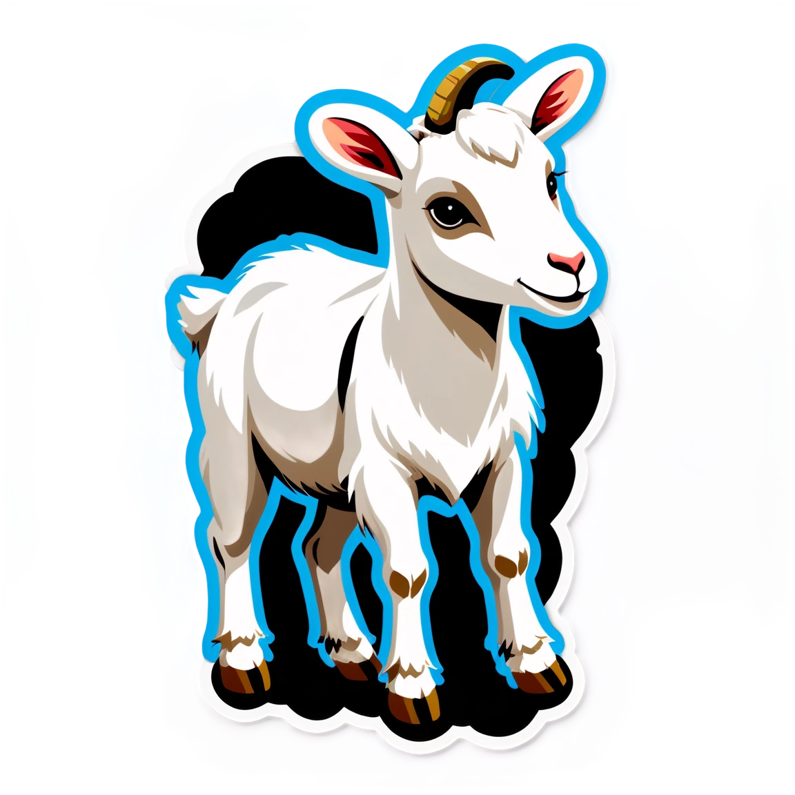 Farm animal sticker with goat