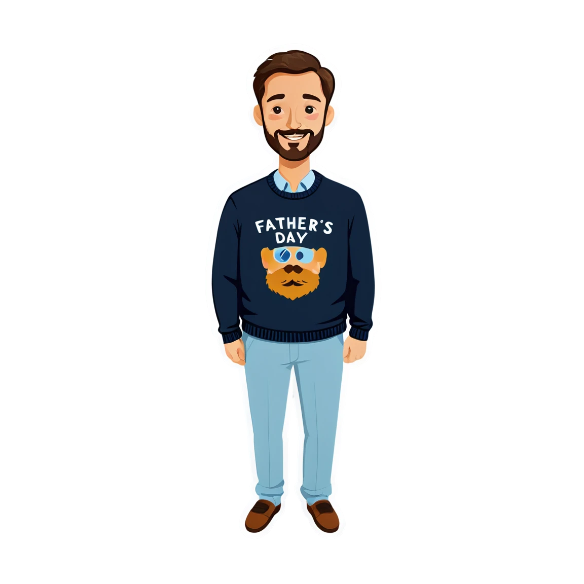 Father's Day wearing a sweater, Father's Day sticker