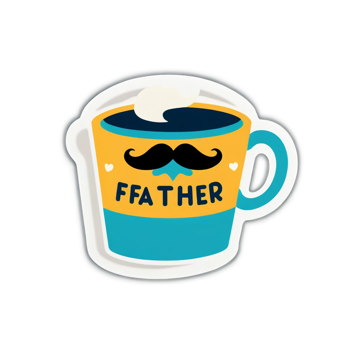 Father's Day with a coffee mug, Father's Day sticker