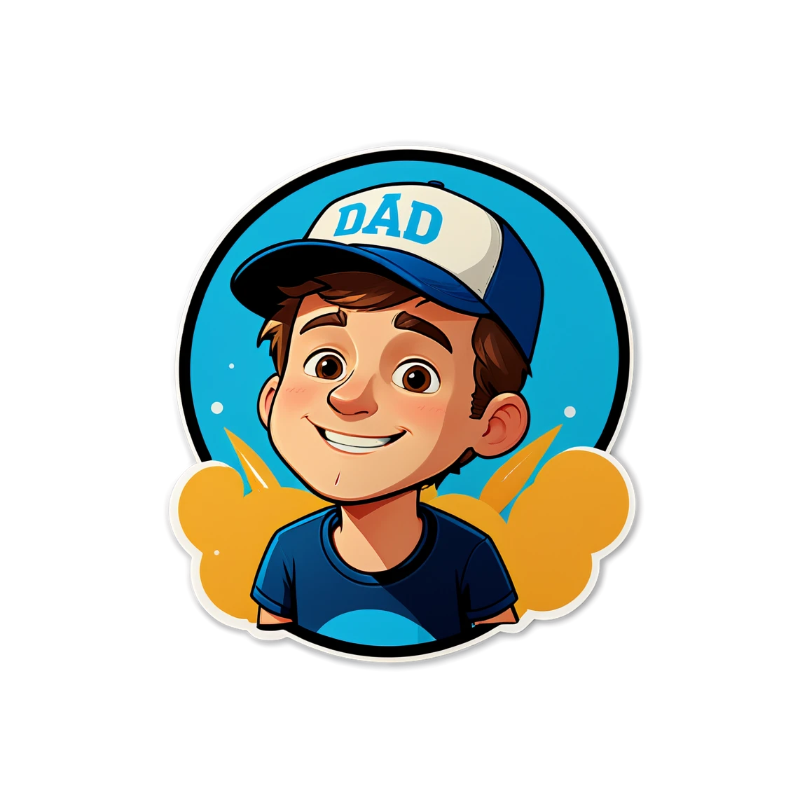 Father's Day wearing a cap, Father's Day sticker