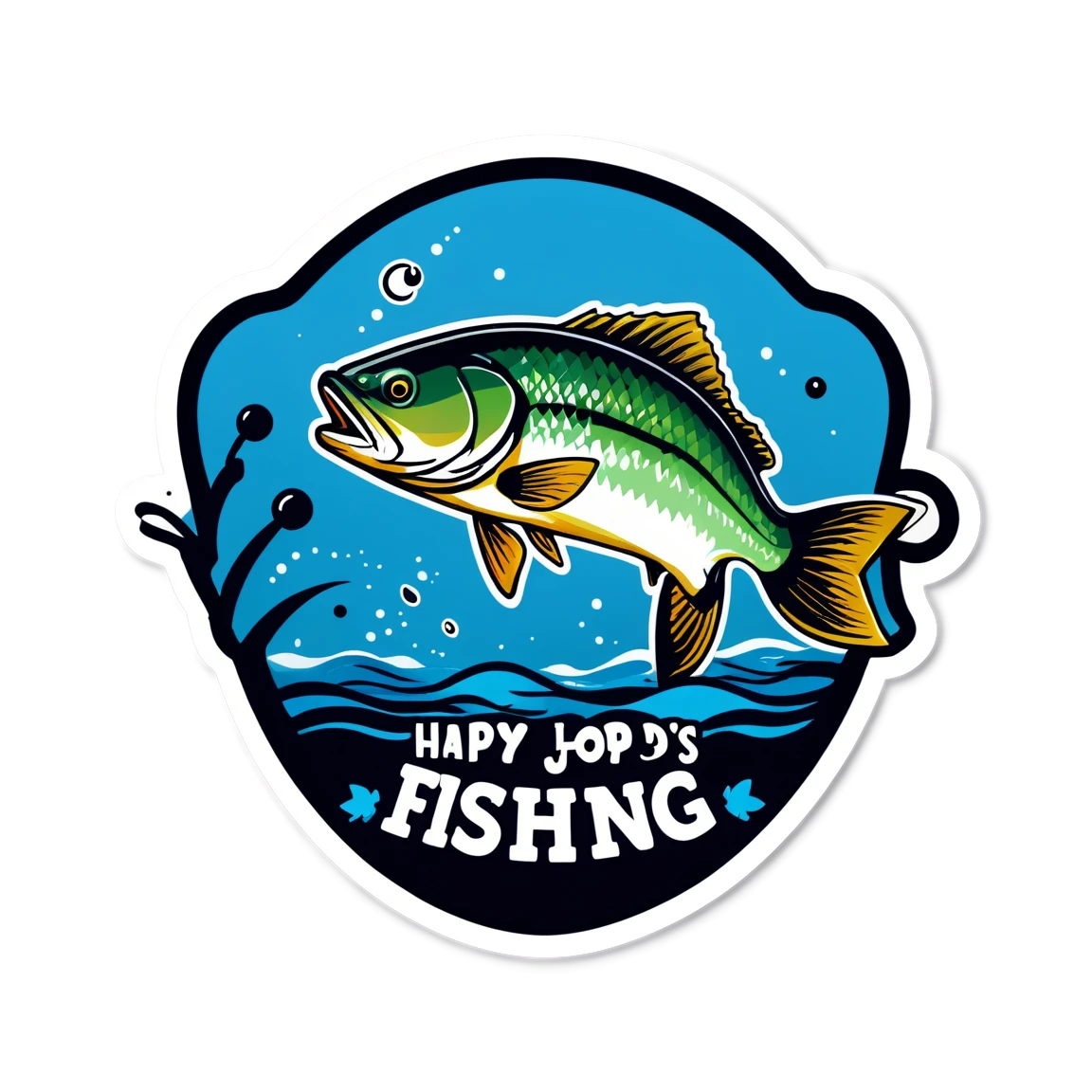 Father's Day fishing, Father's Day sticker