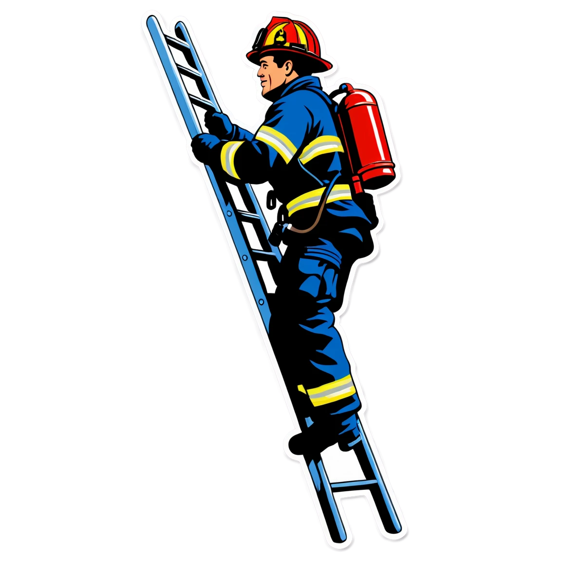 Firefighter gear, hero firefighter sticker, urban hero, firefighter sticker