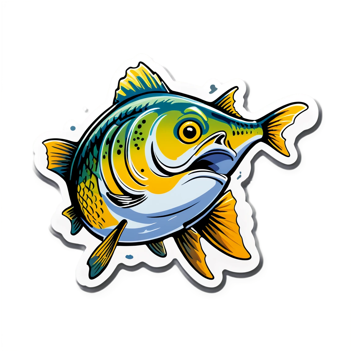 Realistic fishing sticker