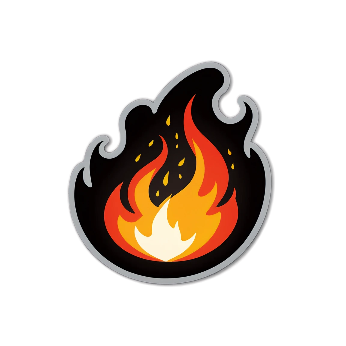 Flame with sparks, flame sticker