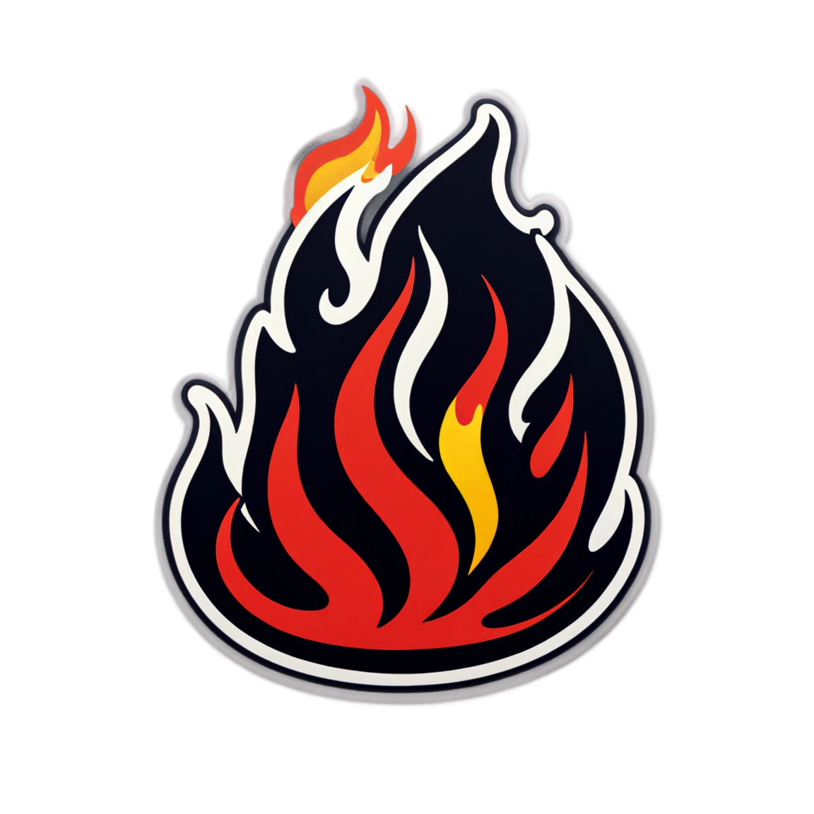 Red hot flames, flame sticker